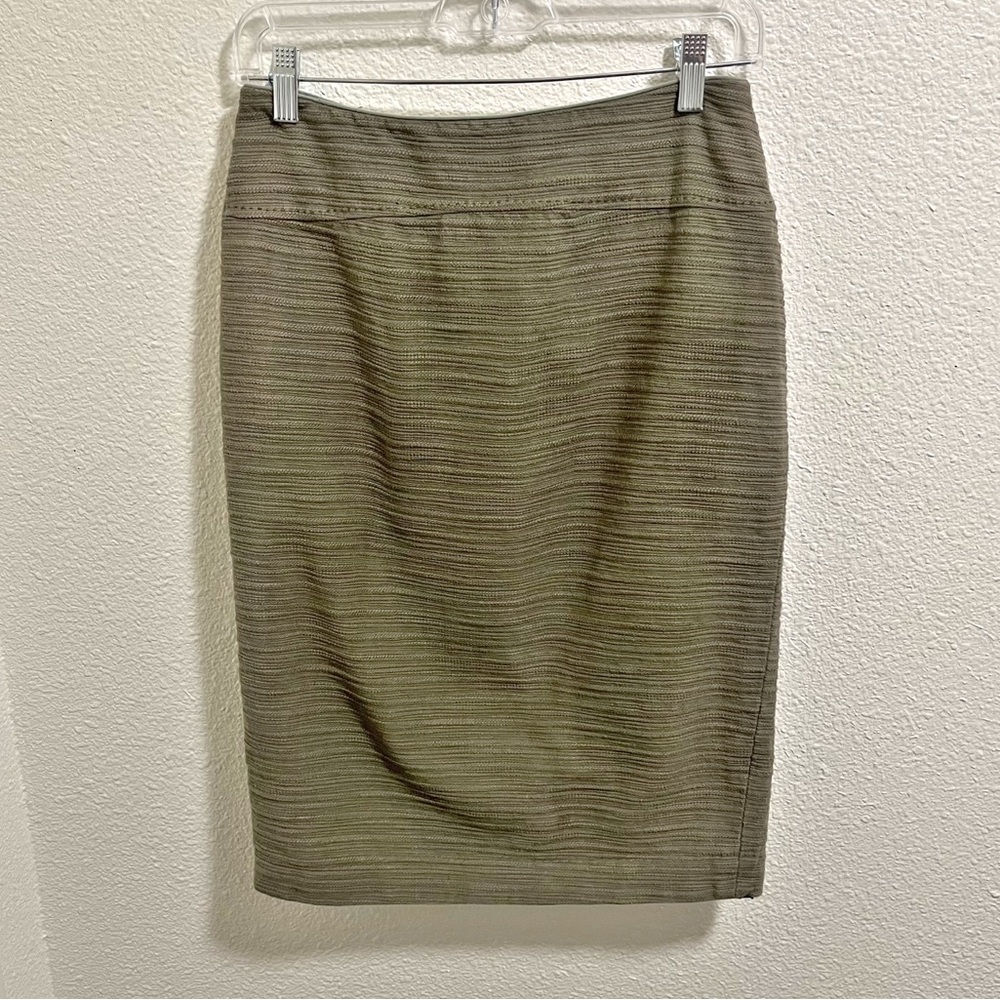 Anthropologie Moulinette Soeurs Olive Green Tweed Textured Pencil Skirt … - Picture 3 of 9